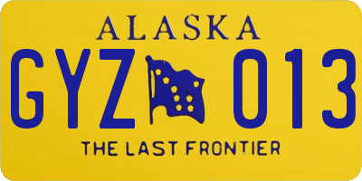 AK license plate GYZ013