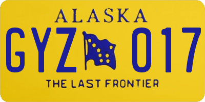 AK license plate GYZ017