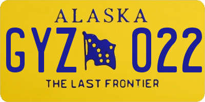AK license plate GYZ022