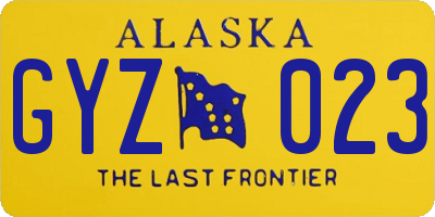 AK license plate GYZ023