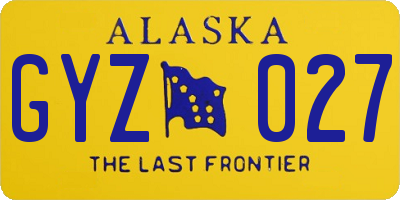 AK license plate GYZ027
