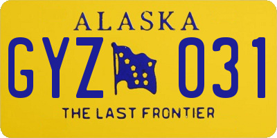 AK license plate GYZ031