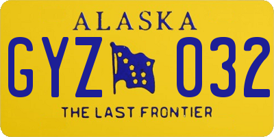 AK license plate GYZ032