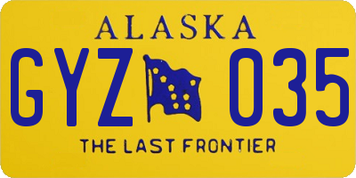 AK license plate GYZ035