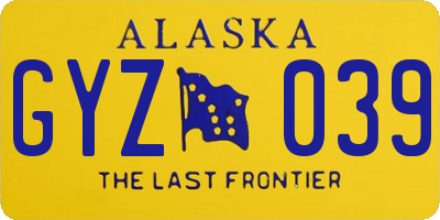 AK license plate GYZ039
