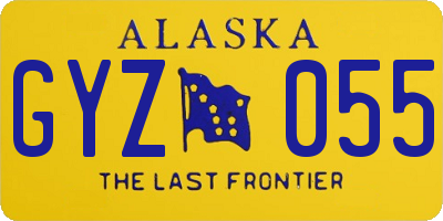 AK license plate GYZ055