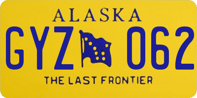 AK license plate GYZ062