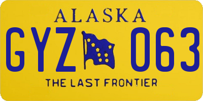 AK license plate GYZ063