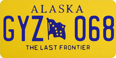 AK license plate GYZ068