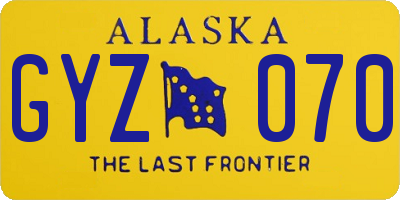 AK license plate GYZ070