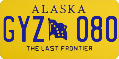 AK license plate GYZ080