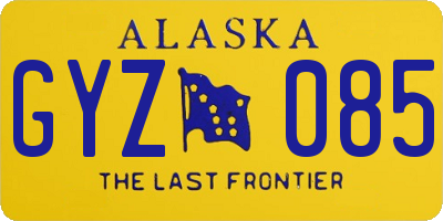 AK license plate GYZ085