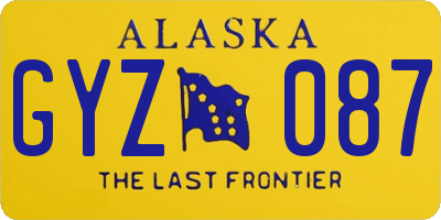AK license plate GYZ087