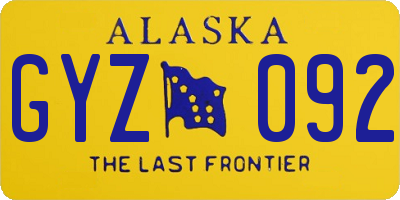 AK license plate GYZ092