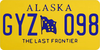 AK license plate GYZ098