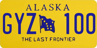 AK license plate GYZ100