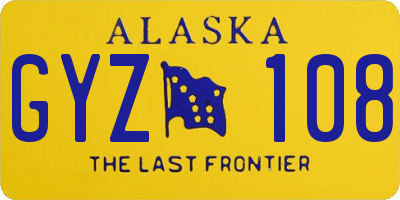AK license plate GYZ108