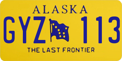 AK license plate GYZ113