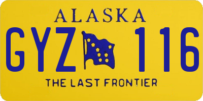 AK license plate GYZ116