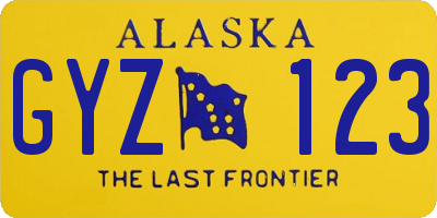 AK license plate GYZ123