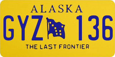 AK license plate GYZ136