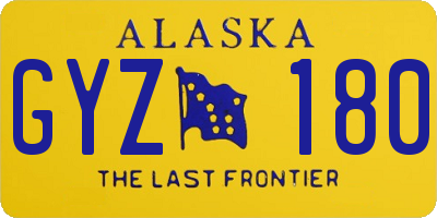 AK license plate GYZ180