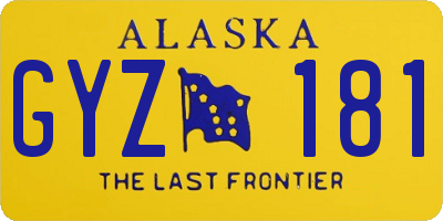 AK license plate GYZ181
