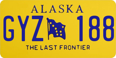 AK license plate GYZ188