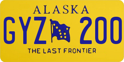 AK license plate GYZ200
