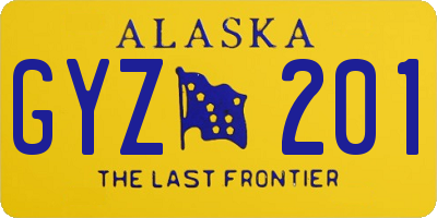AK license plate GYZ201