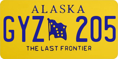 AK license plate GYZ205