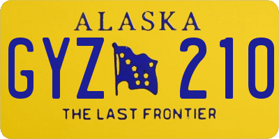 AK license plate GYZ210
