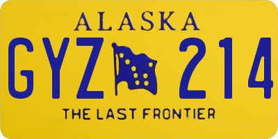 AK license plate GYZ214