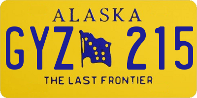 AK license plate GYZ215
