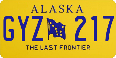 AK license plate GYZ217