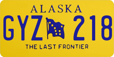 AK license plate GYZ218