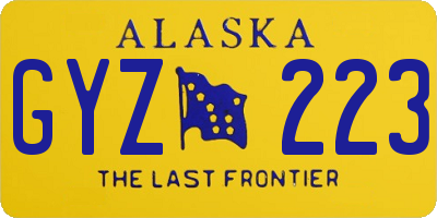 AK license plate GYZ223