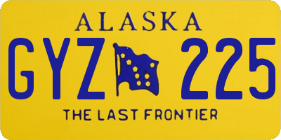 AK license plate GYZ225