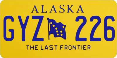 AK license plate GYZ226