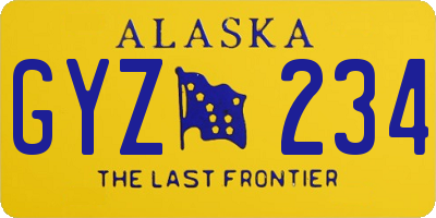 AK license plate GYZ234