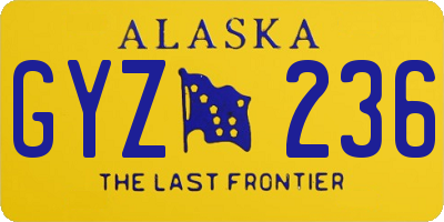 AK license plate GYZ236
