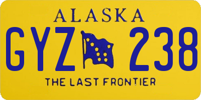 AK license plate GYZ238