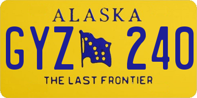 AK license plate GYZ240