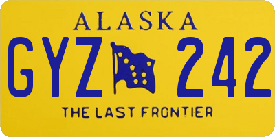 AK license plate GYZ242