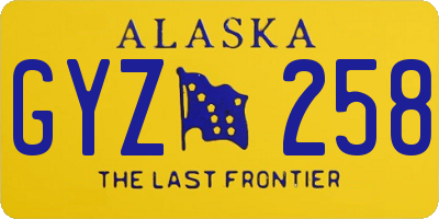 AK license plate GYZ258