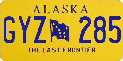 AK license plate GYZ285