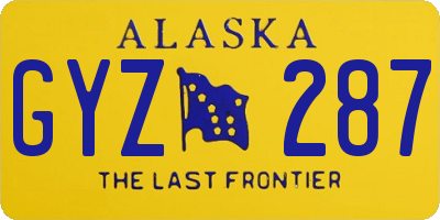 AK license plate GYZ287