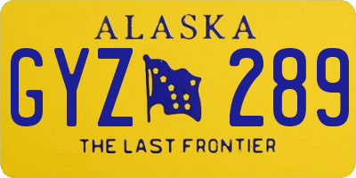 AK license plate GYZ289