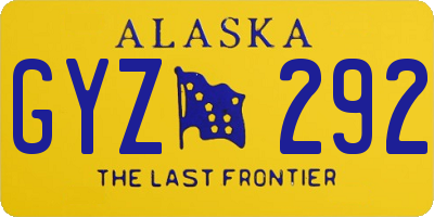AK license plate GYZ292