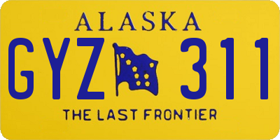 AK license plate GYZ311